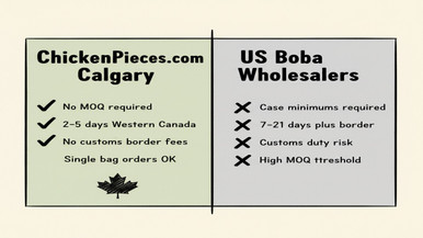 Bubble tea station setup for Canadian Airbnb experience or catering event &mdash; Cosine tapioca pearls, Bossen powder mixes, fructose syrup, fruit syrup bottles on prep table