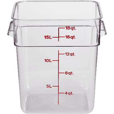 18QT Square Food Storage Container 1 ea
