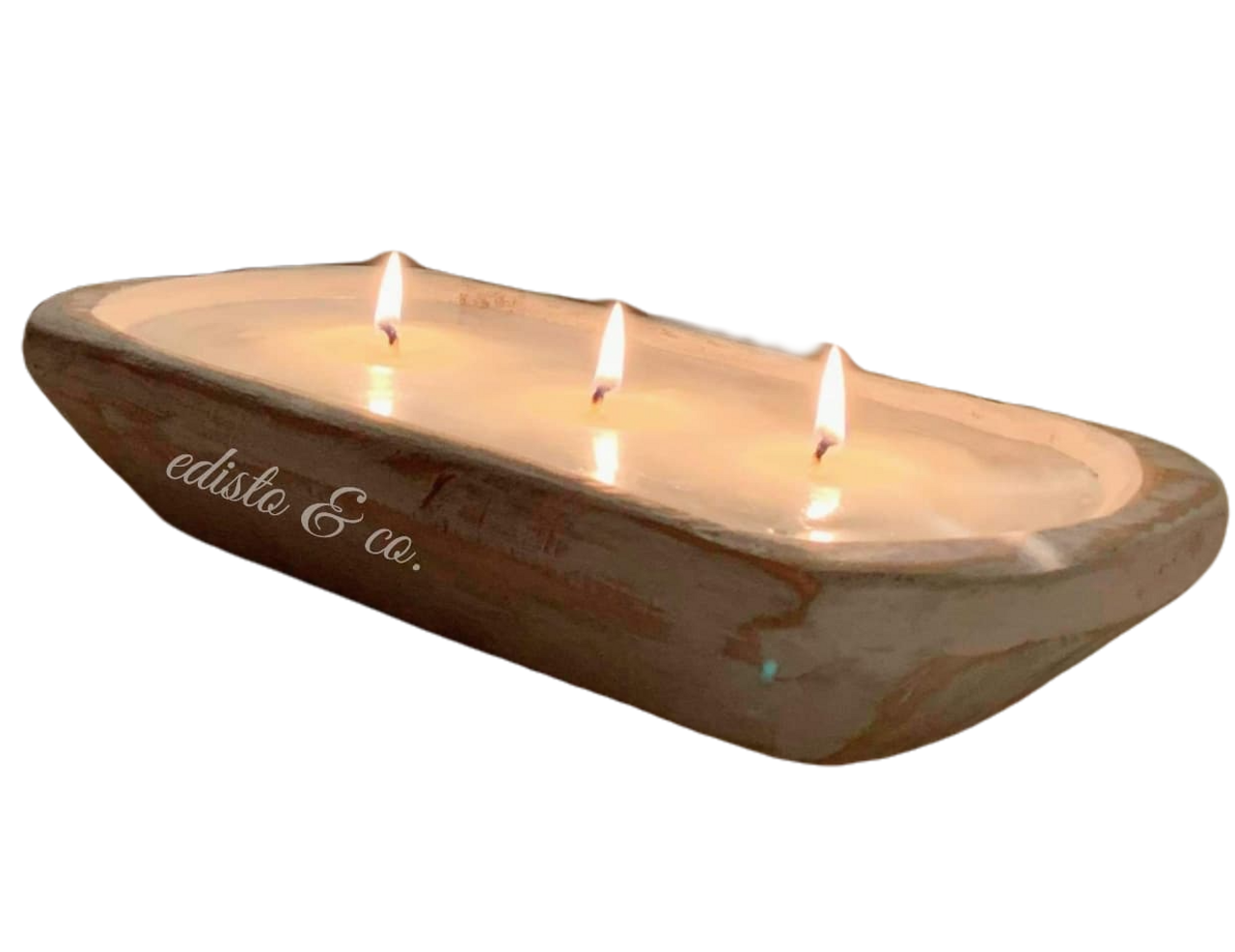 Luxury Wooden Dough Bowl Soy Candle