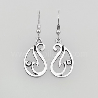 The Avel Earrings feature a stylized wave pattern