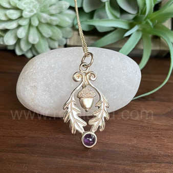 Flora Gem Pendant, gold