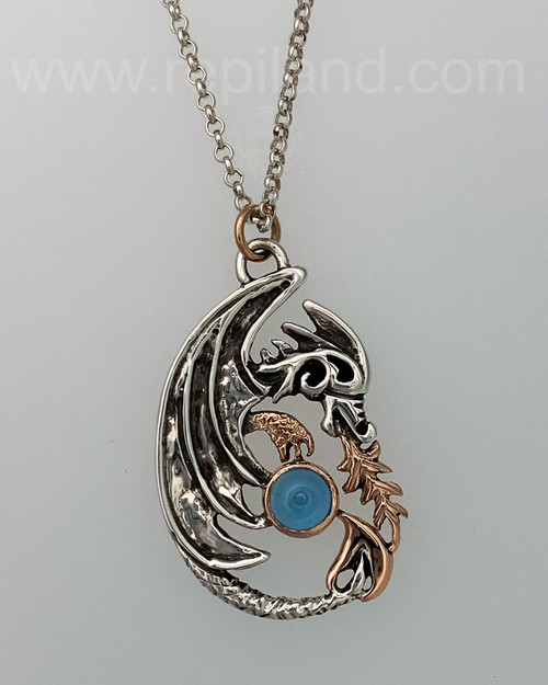 Dragon Gem Pendant, sterling \u0026 gold 