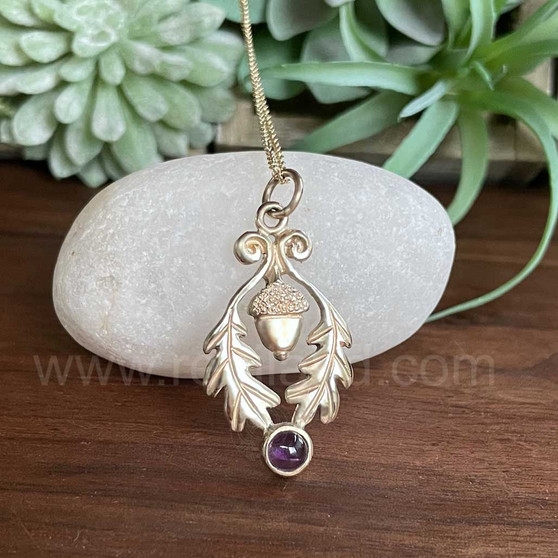 Flora Gem Pendant, gold