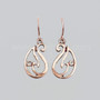 The Avel Earrings feature a stylized wave pattern, shown in 14kt rose gold.