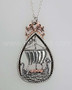 Dreki Pendant, Viking Longship, sterling & rose gold