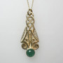 14kt gem pendant, shown in yellow gold with Green Tourmaline.