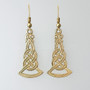 The Brigantia Knot Earrings have intricate, grooved knot work. Shown in 14kt Yellow Gold.