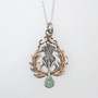 The Lyall Gem Pendant in sterling & rose gold with a 6mm Chrysoprase.