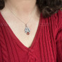 The Soay Gem Pendant with Red Lace Agate, shown for scale.