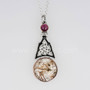 Sterling & Rose Gold Pendant with 21.17ct Gold Rutilated Quartz
