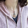 Sterling & Rose Gold Pendant with 21.17ct Gold Rutilated Quartz