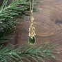 14kt Yellow Gold Pendant with Green Tourmaline and Cat Eye Tourmaline