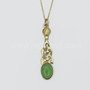 14kt Yellow Gold Pendant with Green Tourmaline and Cat Eye Tourmaline