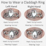Traditional instructions for wearing a Claddagh.