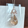 Rose Gold Pendant with Smoky Rutilated Quartz