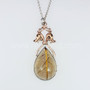 Rose Gold Pendant with Smoky Rutilated Quartz