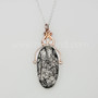 Rose Gold & Sterling Pendant with 40.64ct Tourmalinated Quartz
