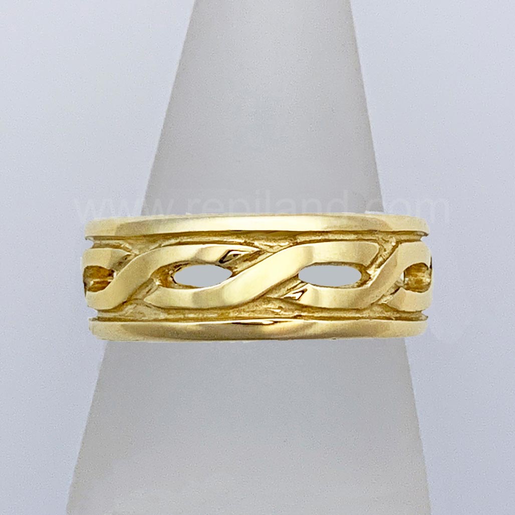 Infinity Knot Wedding Band Wide Gold R E Piland Goldsmiths   Ps267B Wide Yg Plain  74230.1666987973 