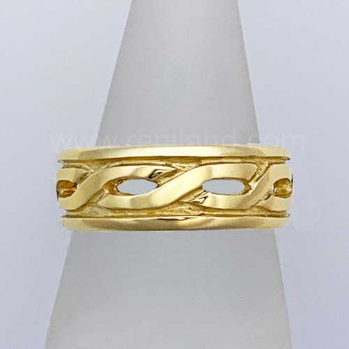 Infinity Knot Wedding Band, wide, gold
