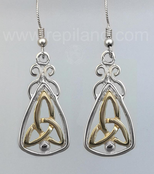 Sterling Silver 5//8 Celtic Trinity Knot Drop Dangle Earrings Bead