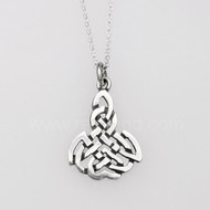 The Radanta Knot Pendant features intricate, pierced knotwork.