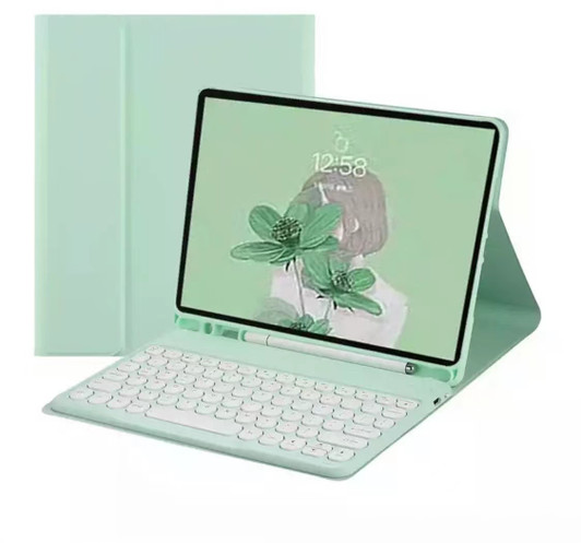 Aesthetic Keyboard & Leather Case for iPad