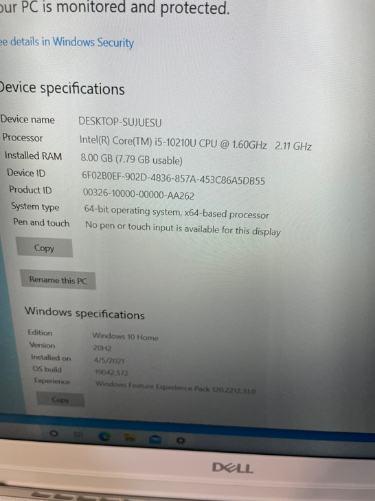 Dell Inspiron 5590 | 15.6 Inch | Core i5 | 10th Gen 8GB Ram | SSD 512GB MX