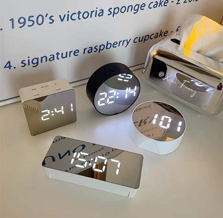 Nordic LED MIrror Digital Alarm Clock
