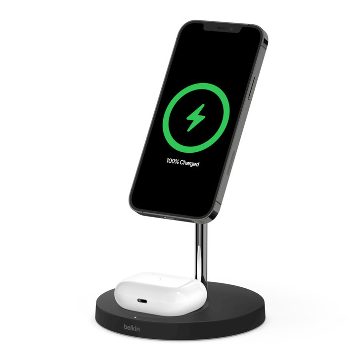 Belkin MagSafe 2-in-1 Wireless Charger, 15W Fast Charging iPhone Charger Stand