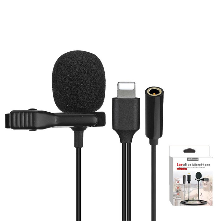 Portable Mini Wired Lavalier Microphone (Lightning)