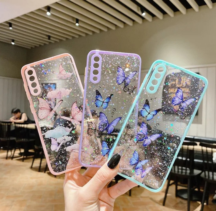 Glitz Butterfly Transparent Case For Samsung S Series