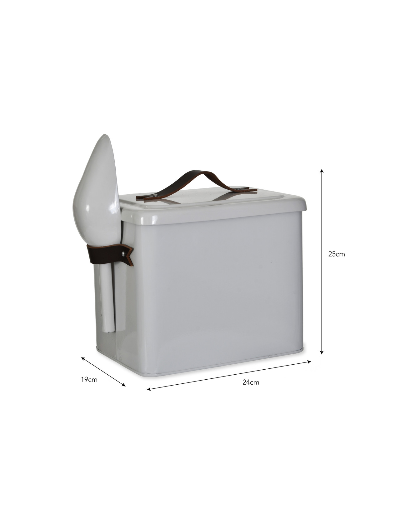 Stowell Pet Bin with Leather Handles Small Chalk