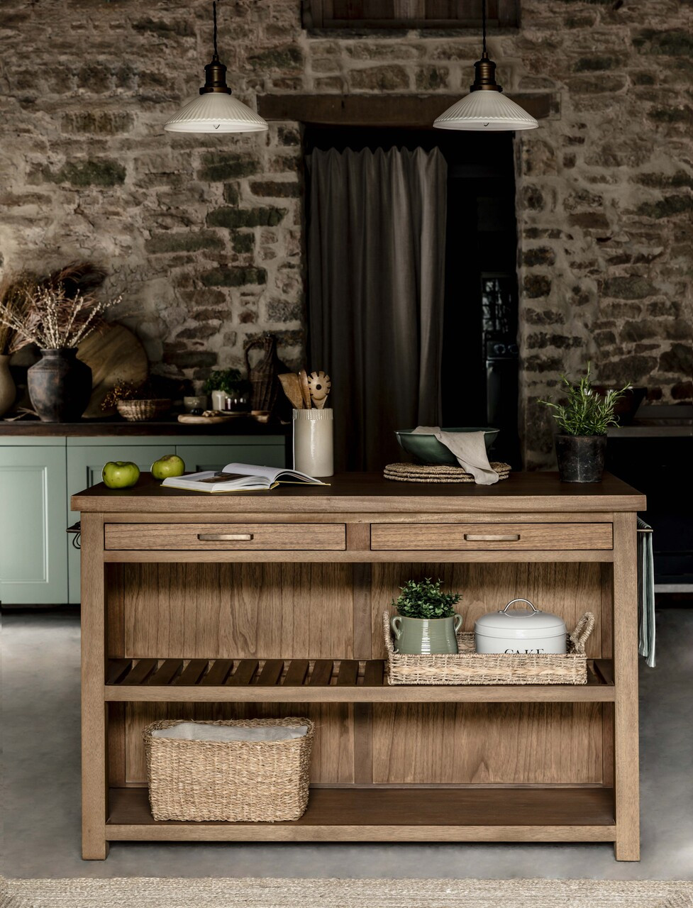 Walcote Kitchen Island - Bayur Wood, Natural | Garden Trading
