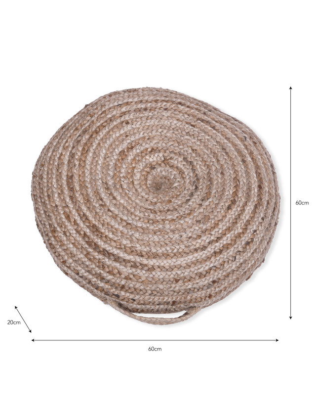 Natural Jute Floor Cushion 60x60cm - Cerney | Garden Trading