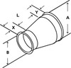 Reducer 304SS 20ga 14 QF 7 QF Tan A 2.00 Tan B 2.00 L= 15.00