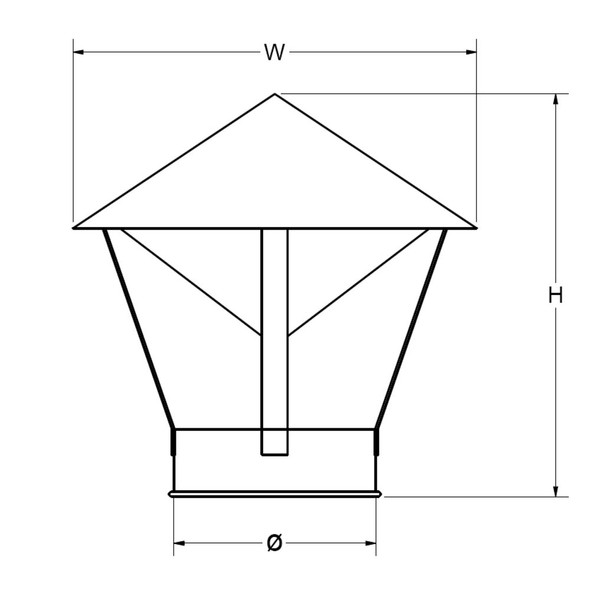 Weather Cap W/ Exp. Metal Galv 18ga 5QF