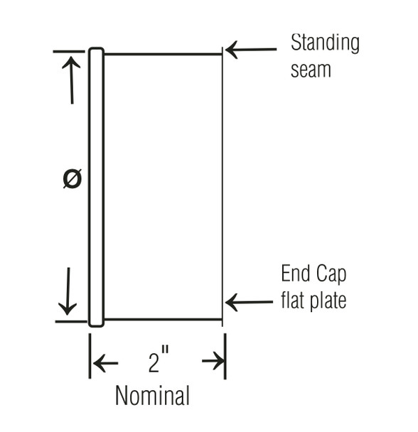 End Cap 304SS 20ga 17QF L=2.00