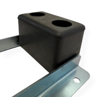 Bumper used to catch the popper target plate after it is hit and falls.