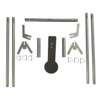 Assembly hardware and centering spacers shown in close-up layout, highlighting precision fit components that keep steel target aligned during repeated impacts