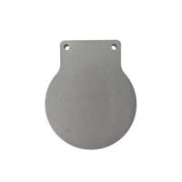 Close-up detail of thick AR500 steel surface showing clean laser-cut edge and durable mounting hole designed for 5/8-inch hardware.