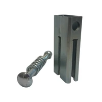 CNC-cut zinc-plated T-Post Hanger system mounted on steel T-post for AR500 static target setup