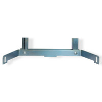 Close-up of zinc-plated steel Cardboard Target Stand base showing 1/2 inch mounting bolt and corrosion-resistant finish designed for outdoor range durability