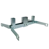 Zinc-plated ShootSteel Combo Stand assembled with 2x4 upright supporting static steel target setup for rifle and pistol training at outdoor shooting range