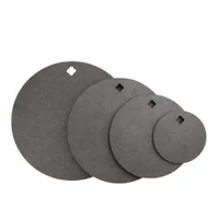 CNC laser-cut 3/8 inch AR500 steel round targets in various 5 inch, 8 inch, 10 inch and 12 inch target plates for pistol and carbine training at outdoor shooting range with clean strike surface