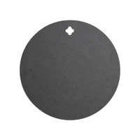 CNC laser-cut 3/8 inch AR500 12 inch steel round target mounted on range stand for pistol and carbine training at outdoor shooting range with clean strike surface