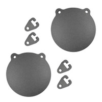 1/2" AR500 gong bundle with two 10" round gong targets with two sets of t post fence hangers.
