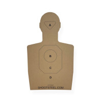 ShootSteel 18x30 cardboard training target with ABC scoring zones front side