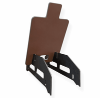 Modular AR550 steel target system assembled outdoors, showing freestanding base and hanging steel plate ready for handgun and rifle training drills.