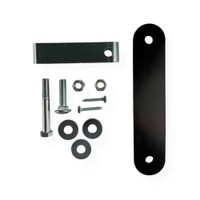 Rubber strap steel target hanger mounted on 2x4 with reactive swinging gong target