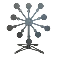 Texas Star 10-plate adapter kit displayed assembled with AR500 steel arms and 8-inch targets attached to competition-style rotating target system.